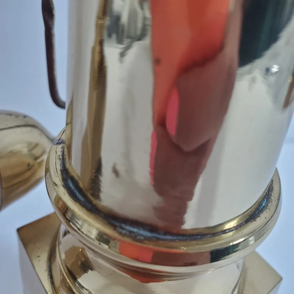 Vintage Brass Candlestick‎ Holders Pair with Attached Snuffers Gold Large 11.75